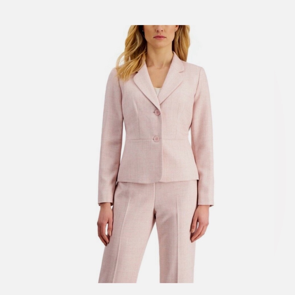 Le Suit Notch-Collar Blazer Women's 16US lt Blossom Combo Long Sleeve
